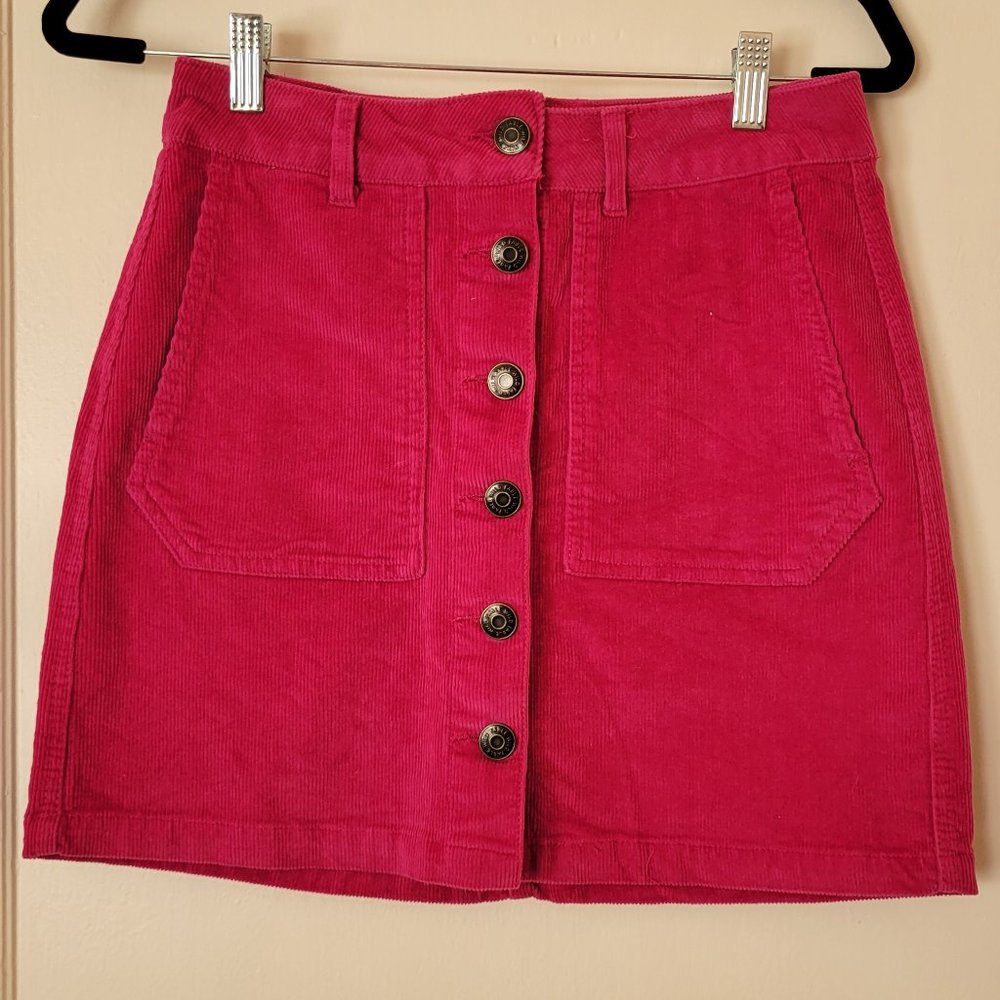Wild Fable Bright Pink/Fuschia/Berry Corduroy Mini Skirt Size 6